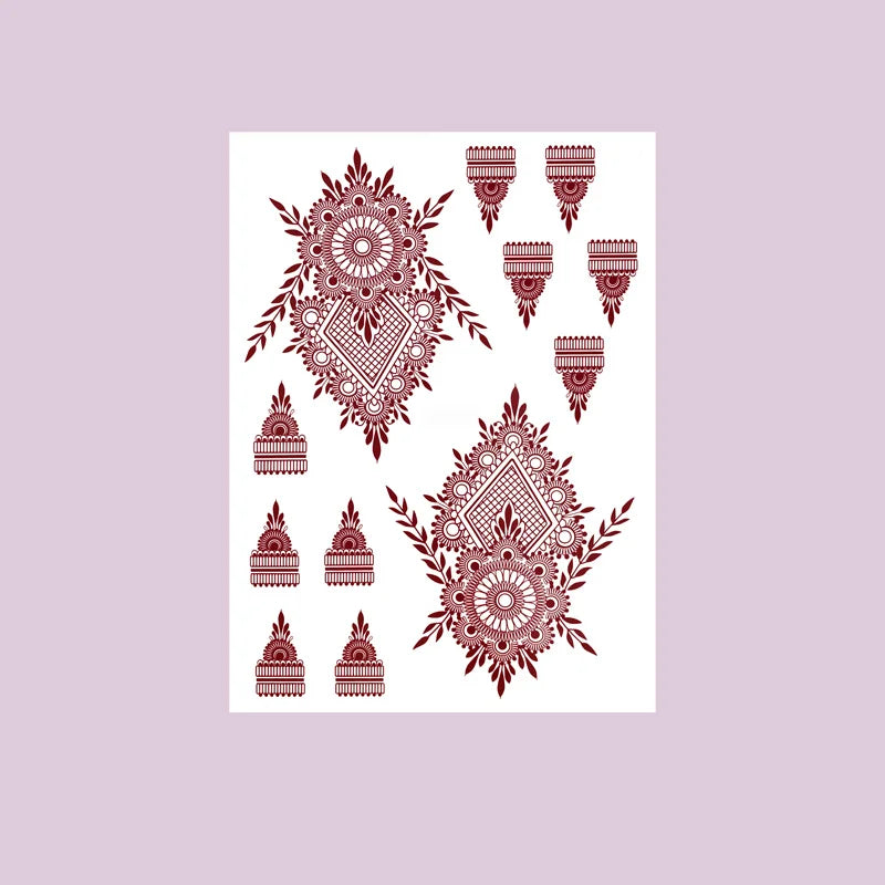 Tatouage Henné Bordeaux Mains et Corps - Motifs Floraux Mariage