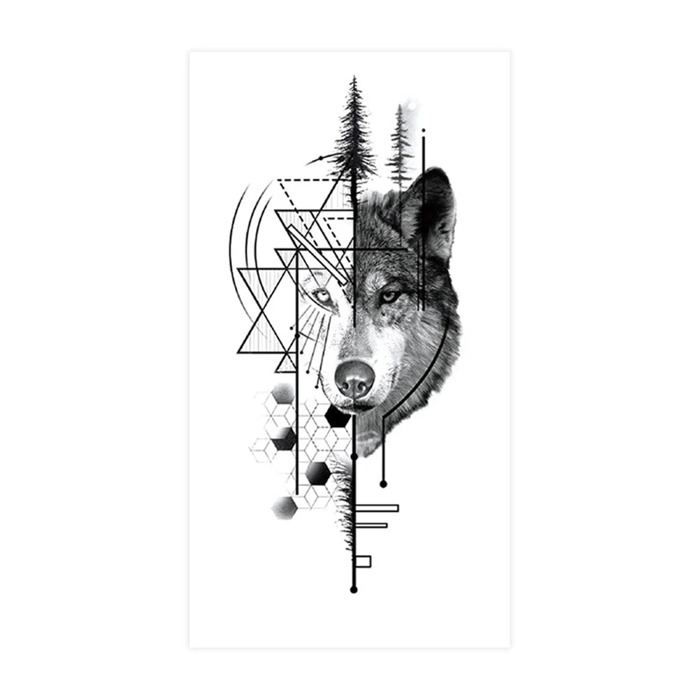 Tatouage Sleeve Animal – Loup, Lion, Tigre Bras Complet