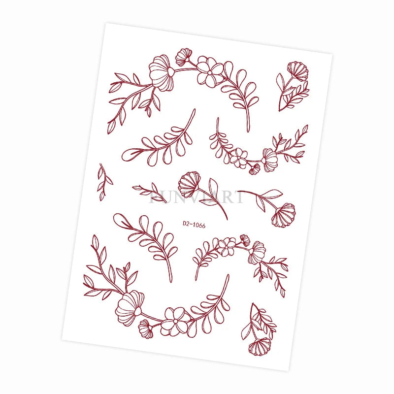 Tatouage Henné Mandala Marron - Fleurs Waterproof Mains et Corps Festival