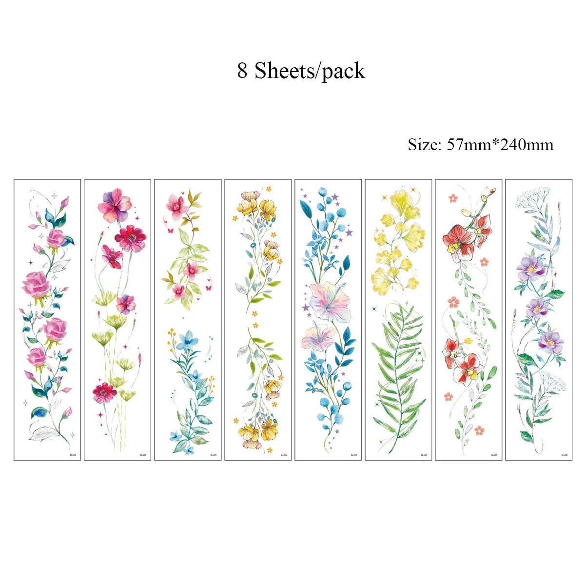 Tatouages Long Format Femme - Lotus, Papillon & Fleurs pour Dos et Corps