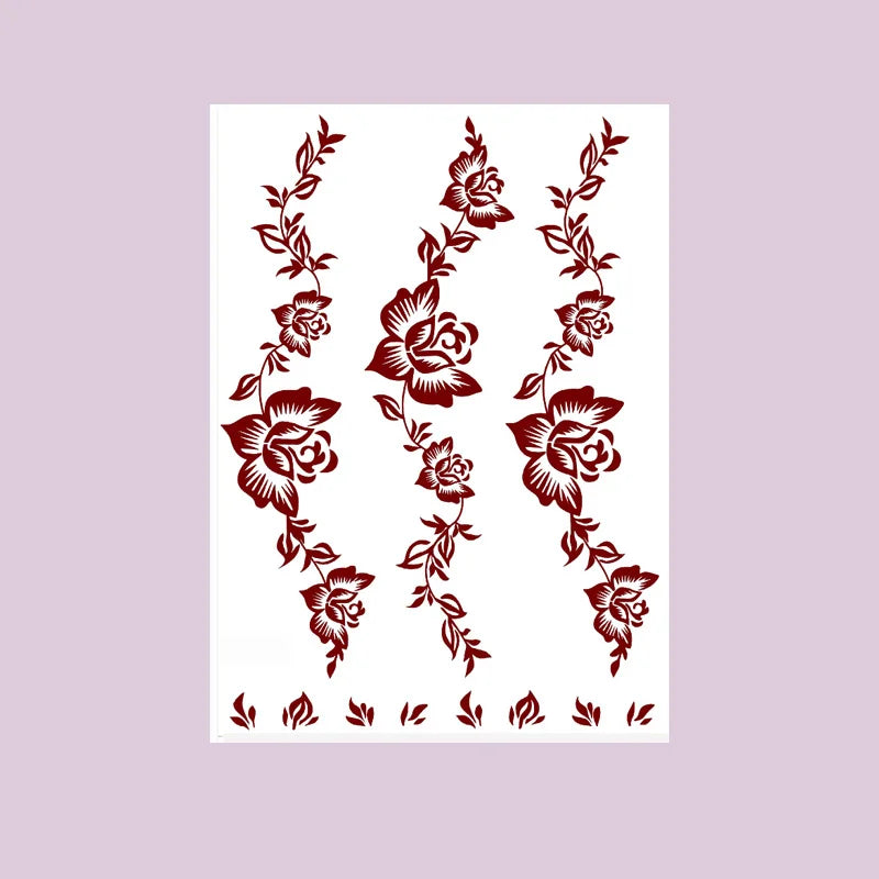 Tatouage Henné Bordeaux Mains et Corps - Motifs Floraux Mariage
