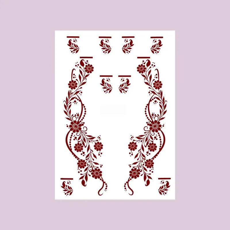 Tatouage Henné Bordeaux Mains et Corps - Motifs Floraux Mariage