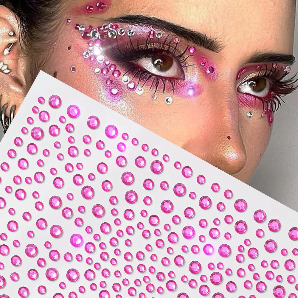 Strass Visage Aurora Cristal 3D – Bijoux Adhésifs Effet Diamant