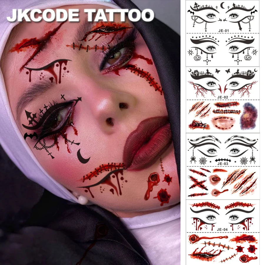 Set 12 Stickers Maquillage Halloween – Yeux & Visage Express