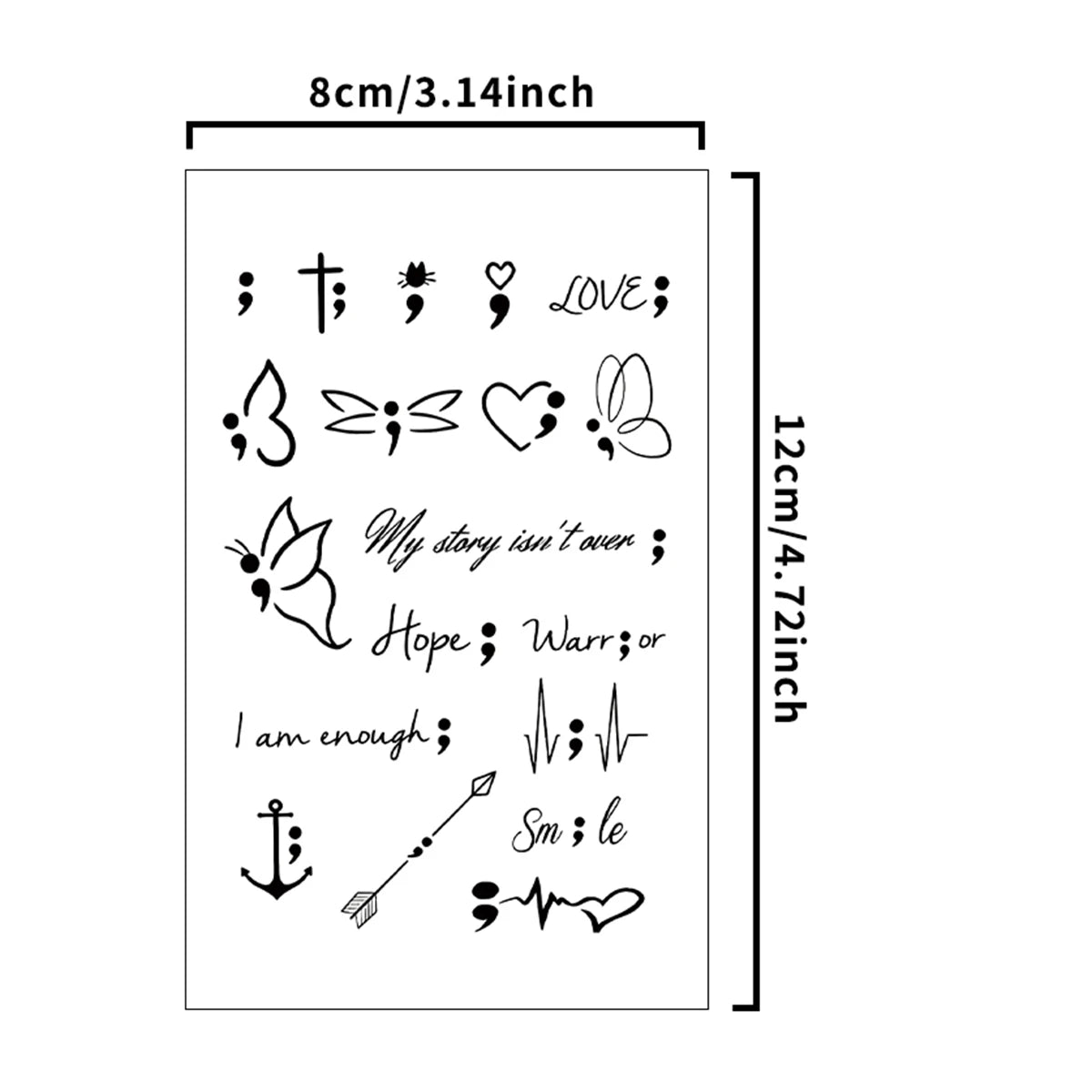 Mini Tatouages Temporaires – Petits Motifs Doigt & Poignet