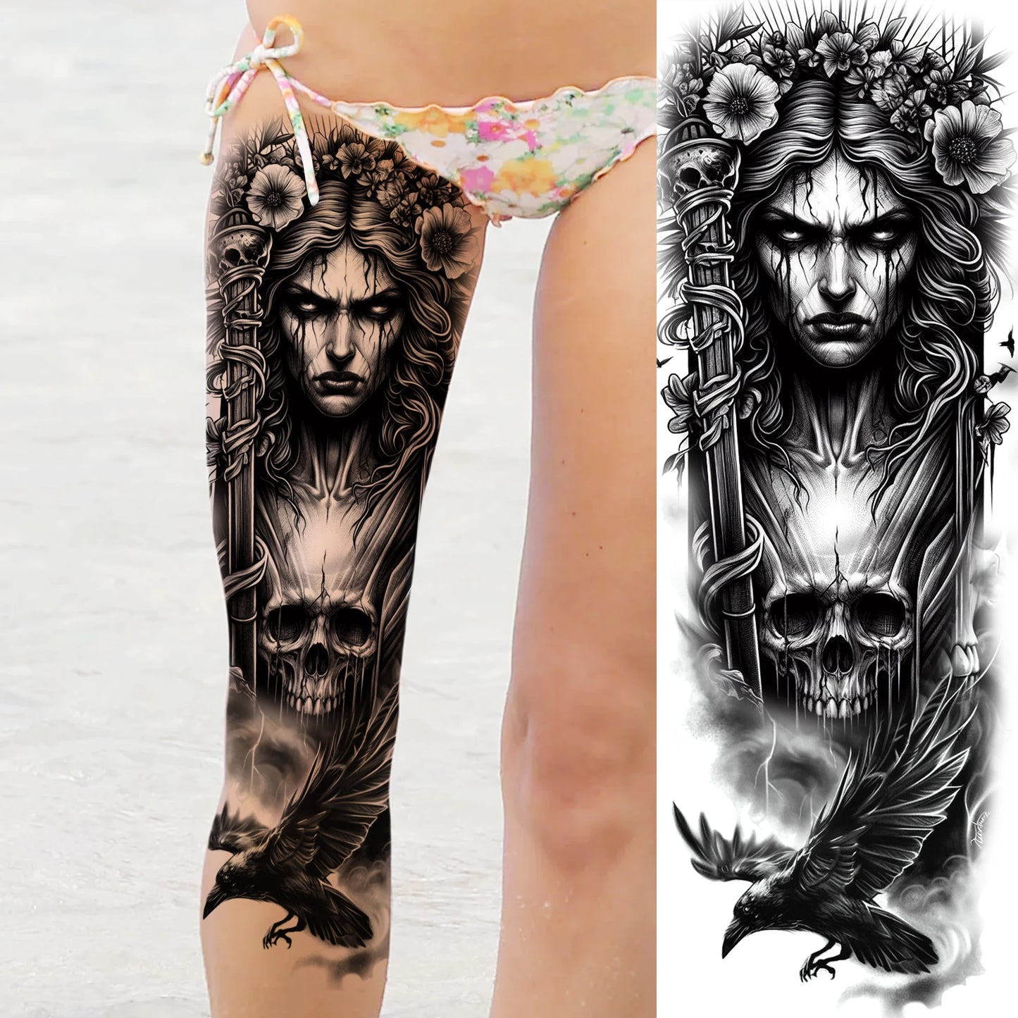Tatouage Sleeve Bras Complet – Joker Gangster Grand Format