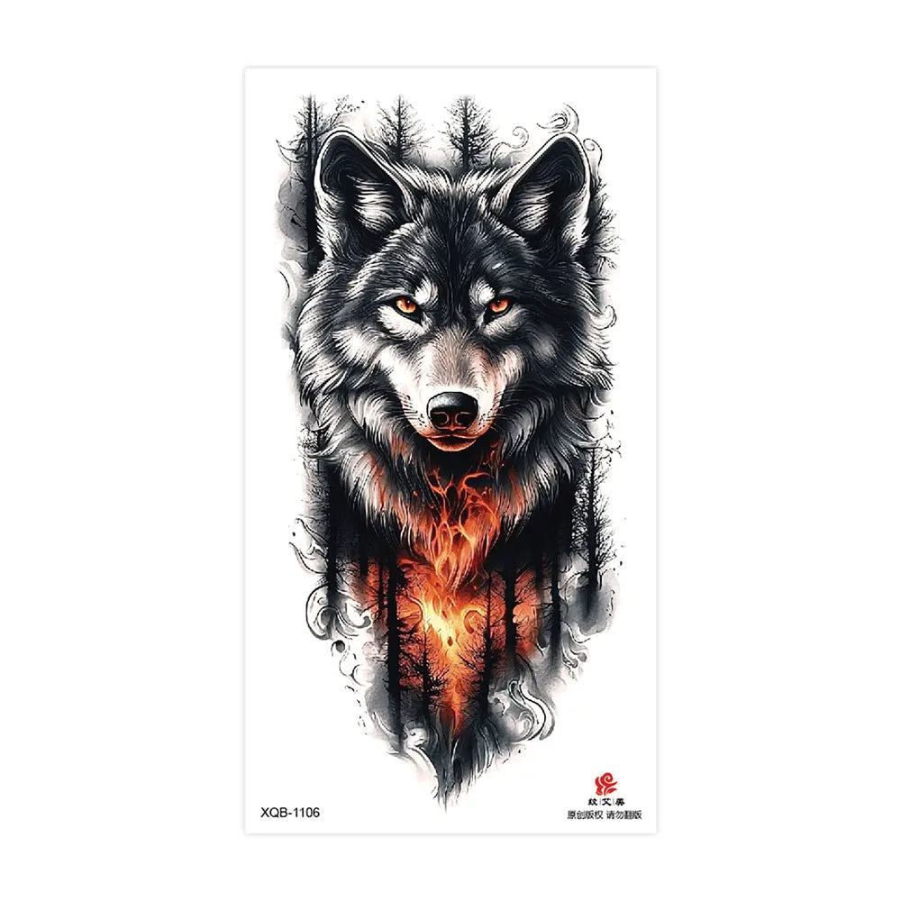 Tatouage Sleeve Animal – Loup, Lion, Tigre Bras Complet