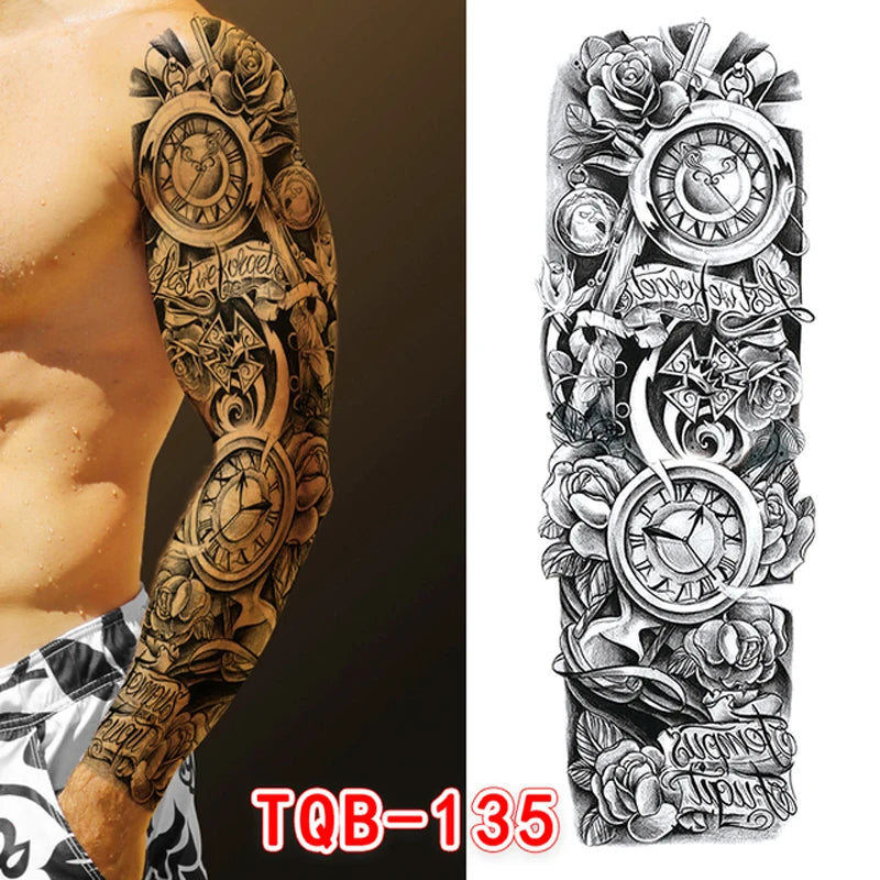 Tatouage Temporaire Tribal Totem – Sleeve Bras Complet