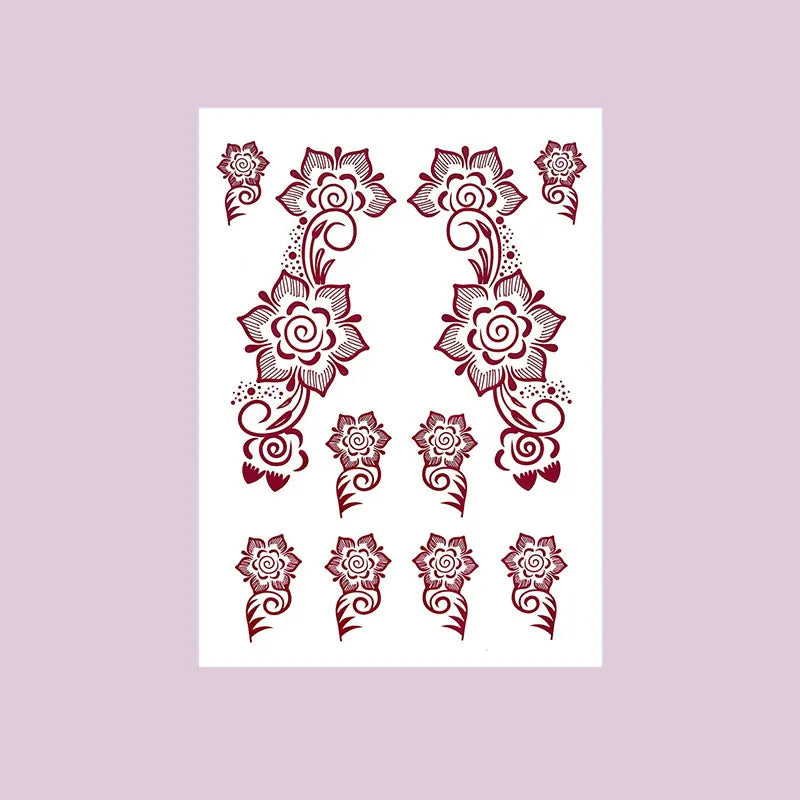 Tatouage Henné Bordeaux Pieds & Mains - Fleurs Florales Mariage Ramadan Festival