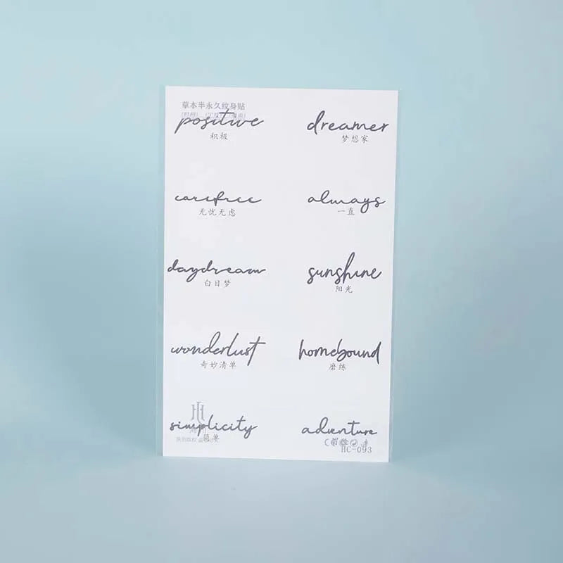 Tatouage Temporaire Poème Minimaliste – Bras & Poignet