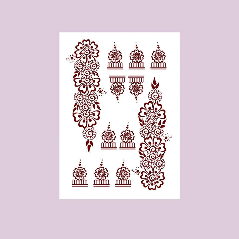 Tatouage Henné Bordeaux Pieds & Mains - Fleurs Florales Mariage Ramadan Festival