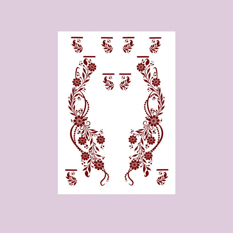 Tatouage Henné Bordeaux Pieds & Mains - Fleurs Florales Mariage Ramadan Festival