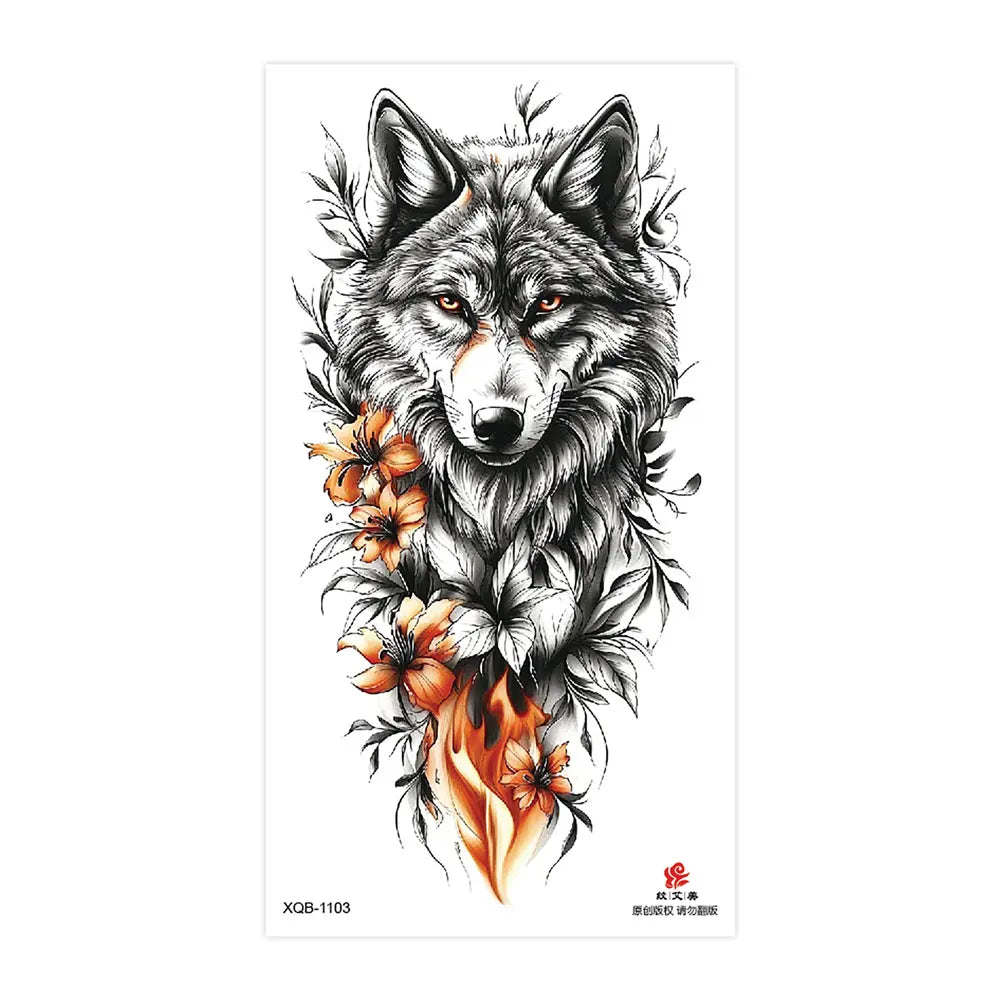 Tatouage Sleeve Animal – Loup, Lion, Tigre Bras Complet