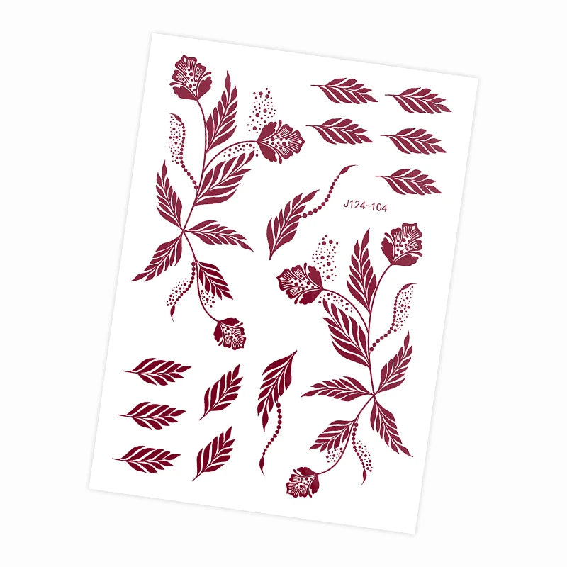 Tatouage Henné Mandala Marron - Fleurs Waterproof Mains et Corps Festival