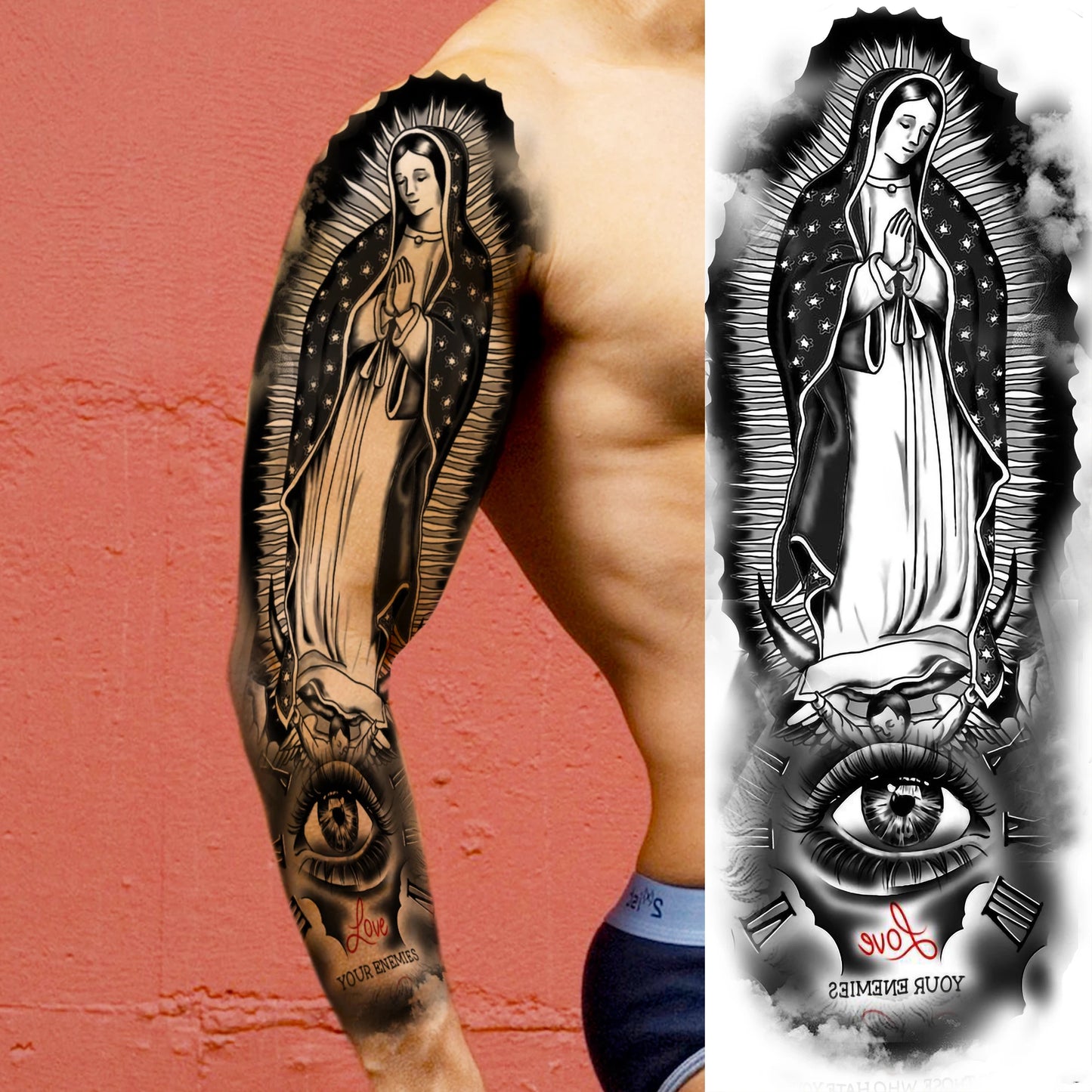 Tatouage Sleeve Bras Complet – Joker Gangster Grand Format