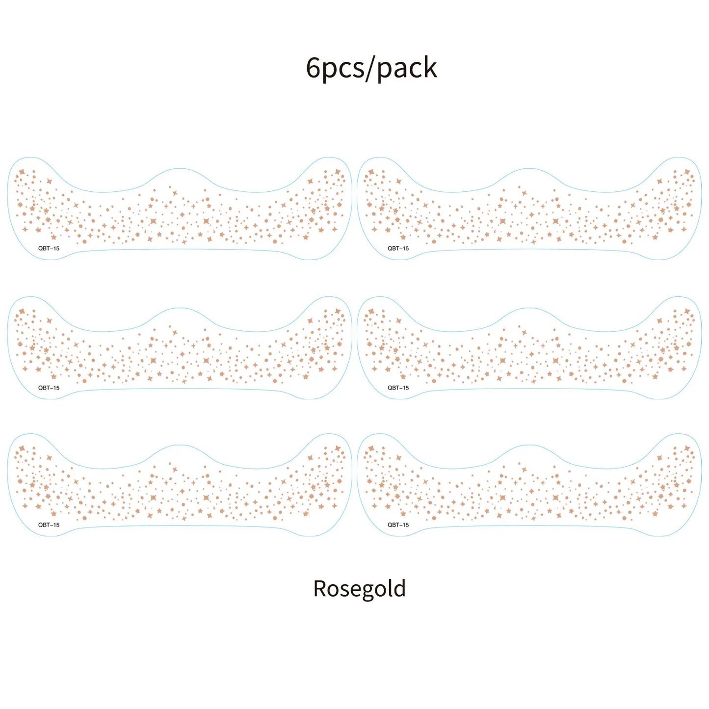 Faux Taches de Rousseur Pailletées - 6 Planches Stickers Maquillage Tendance