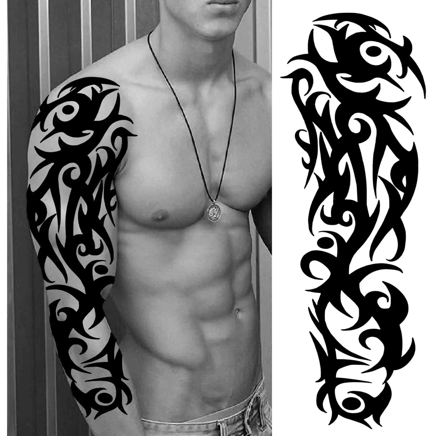 Tatouage Sleeve Bras Complet – Style Guerrier Réaliste Homme & Femme