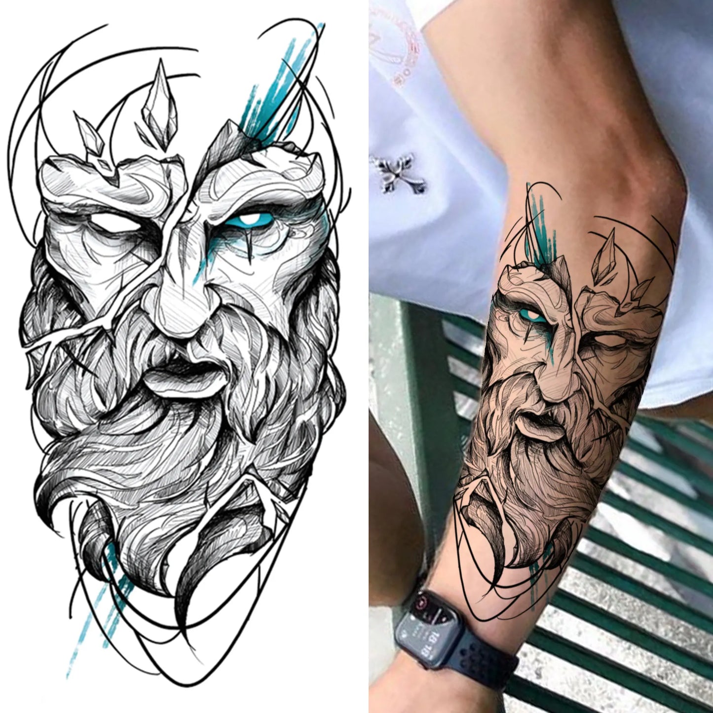 Tatouage Sleeve Bras Complet – Style Guerrier Réaliste Homme & Femme