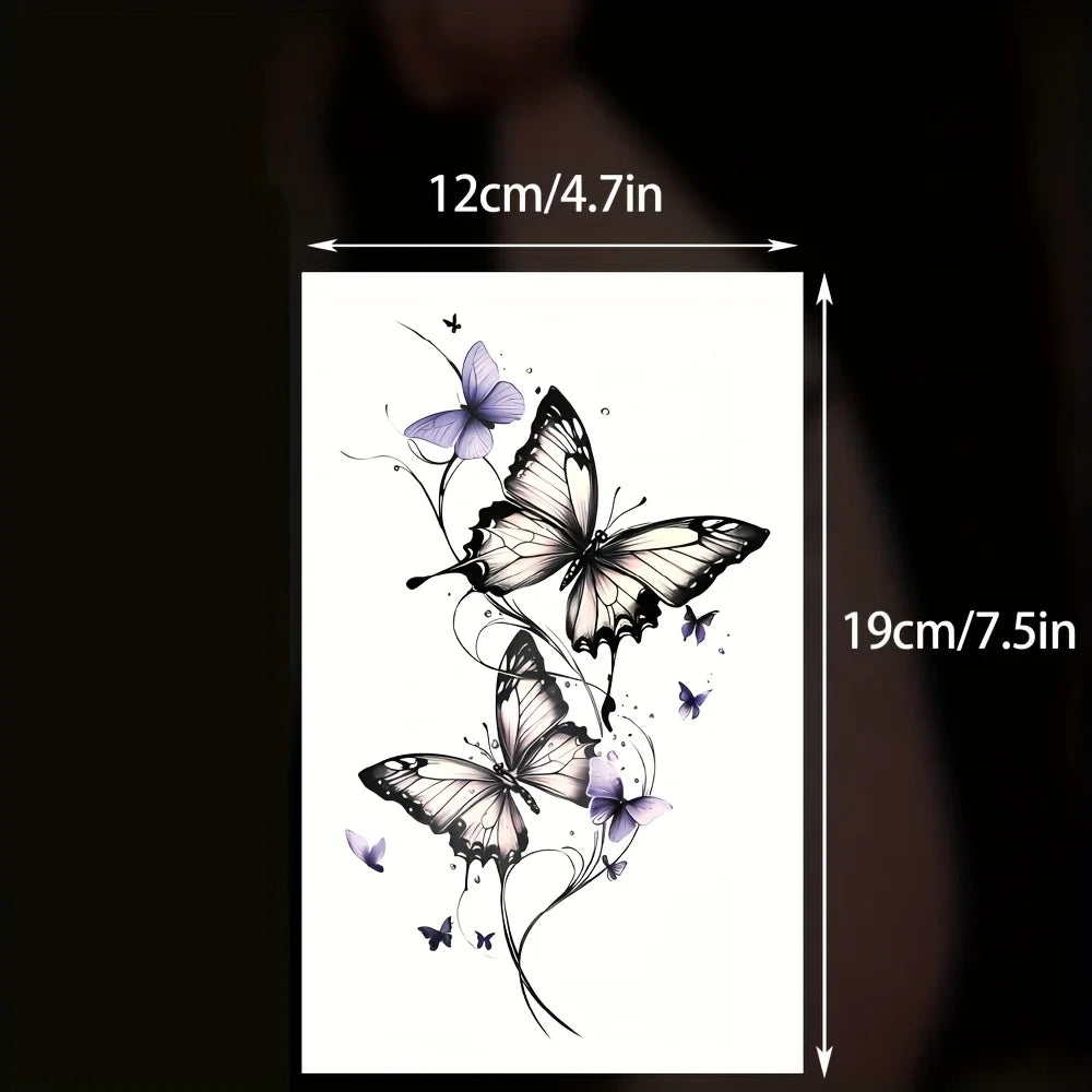 Tatouage Temporaire Papillons Colorés – Style Tendance Couple