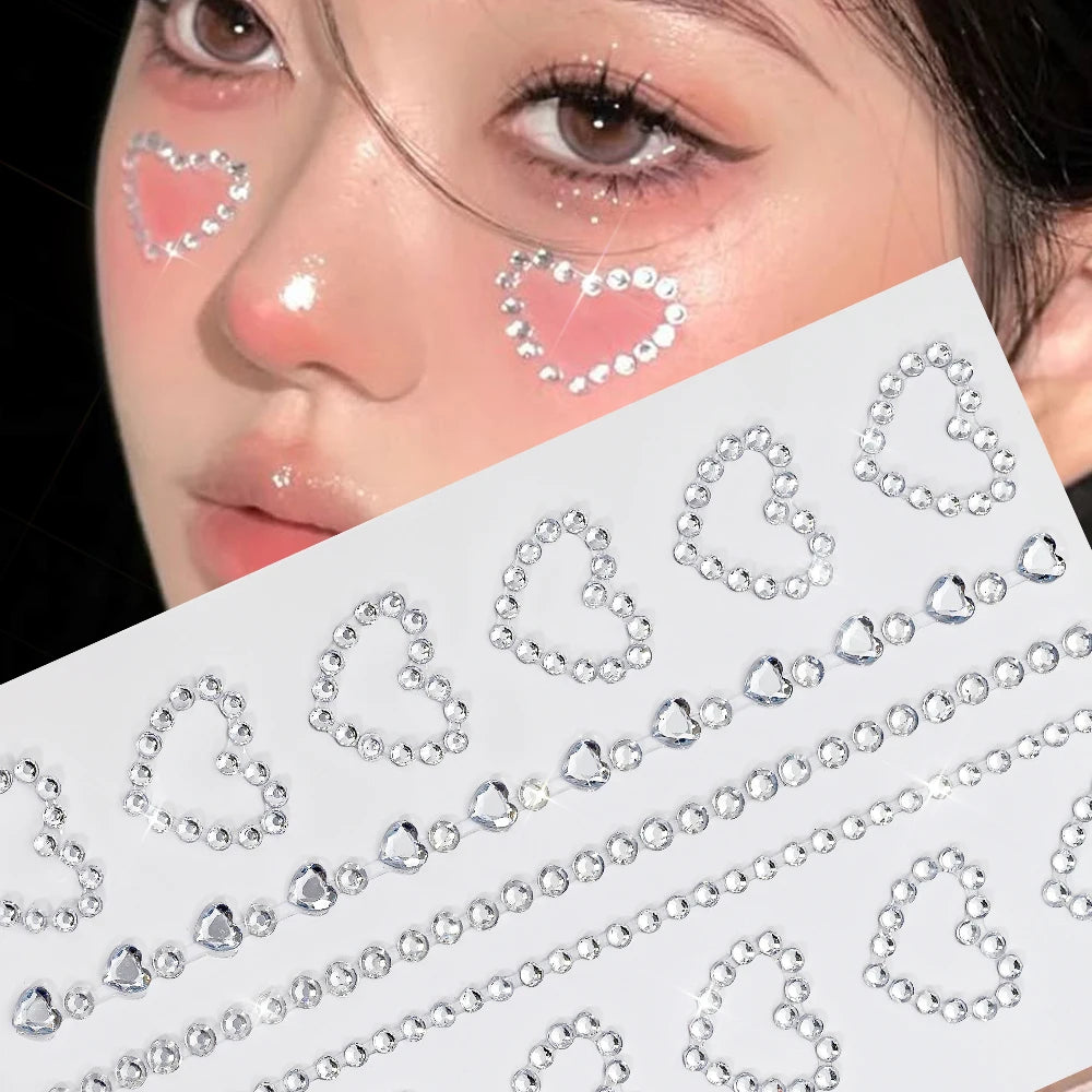 Strass Visage Aurora Cristal 3D – Bijoux Adhésifs Effet Diamant
