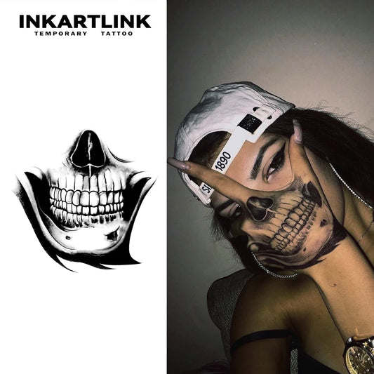 Tatouage Semi-Permanent Tête de Mort – Tenue jusqu'à 15 Jours