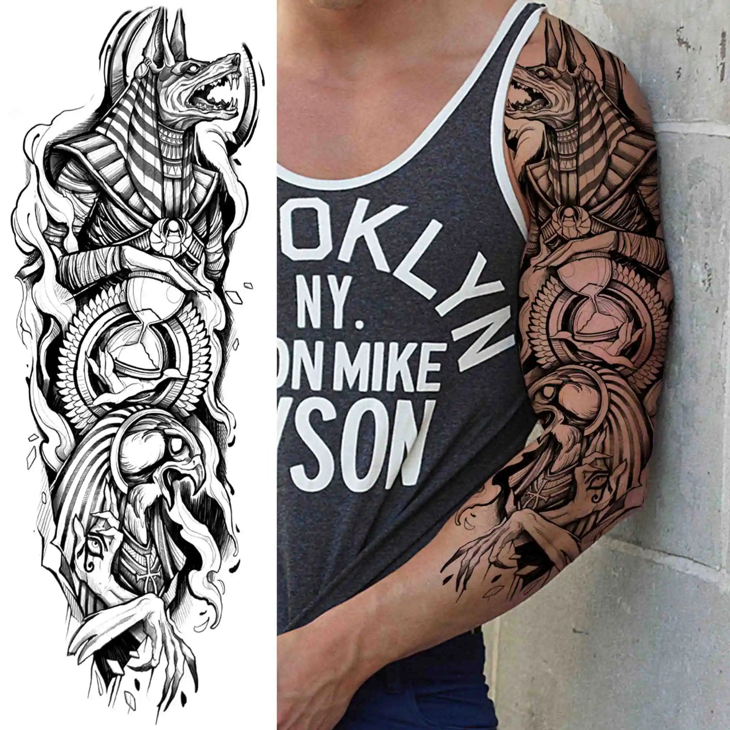 Tatouage Sleeve Bras Complet – Style Guerrier Réaliste Homme & Femme