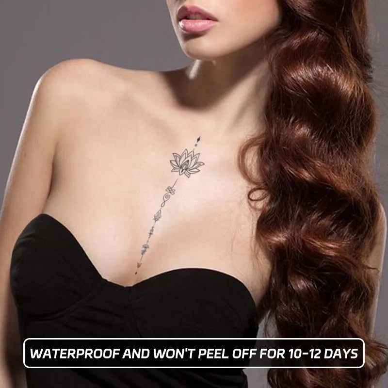 Tatouage Temporaire Fleur de Lotus – Grand Format Torse & Dos