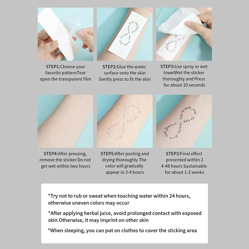Tatouage Temporaire Lettres Anglaises - Citation, Prénom Waterproof
