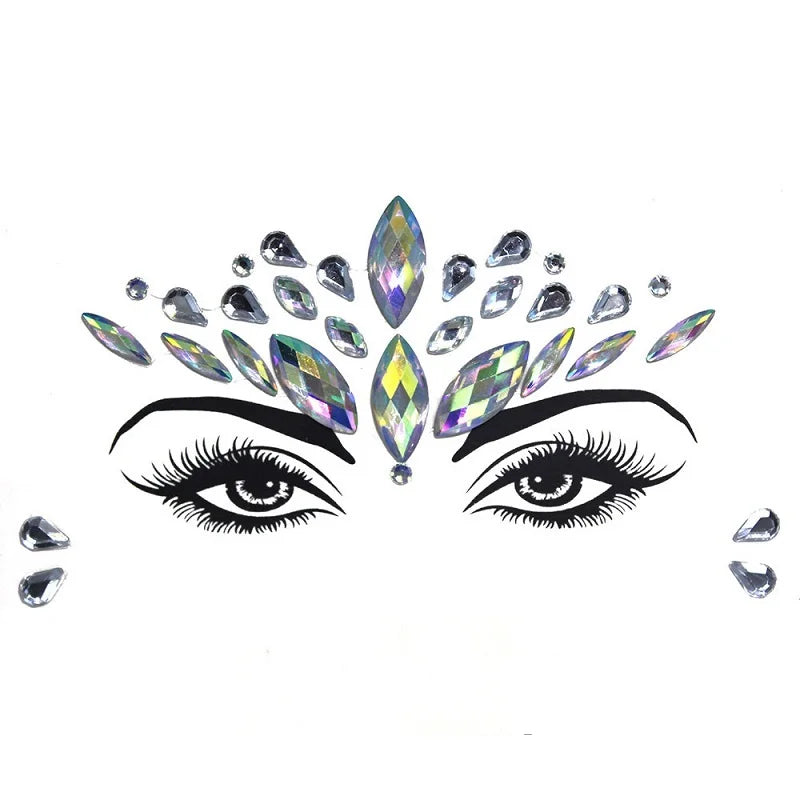 Strass Visage 3D Brillants – Bijoux de Peau pour Festival & Soirées