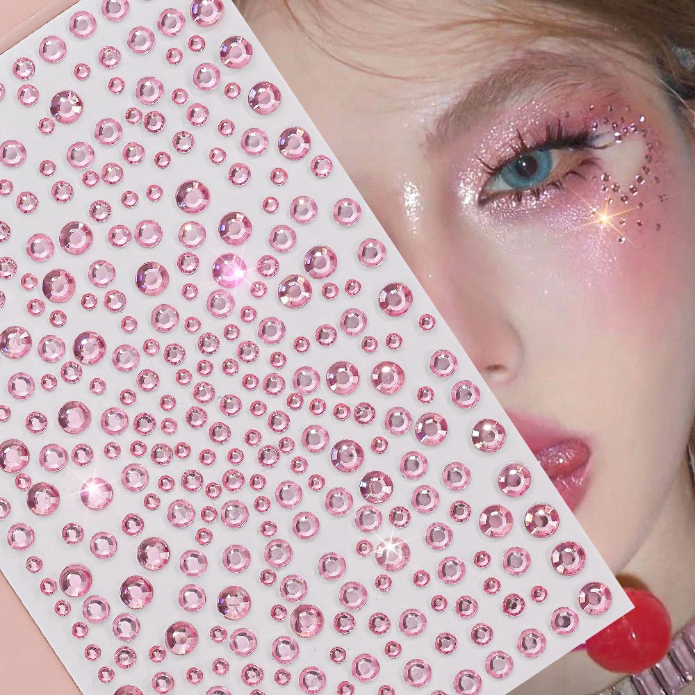 Strass Visage Aurora Cristal 3D – Bijoux Adhésifs Effet Diamant