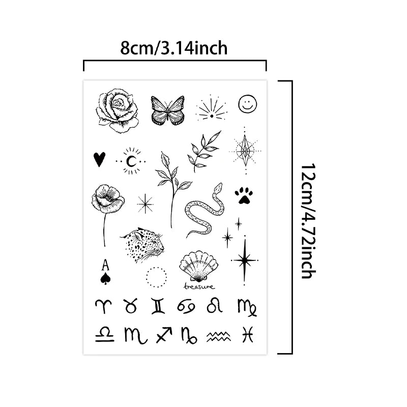 Mini Tatouages Temporaires – Petits Motifs Doigt & Poignet