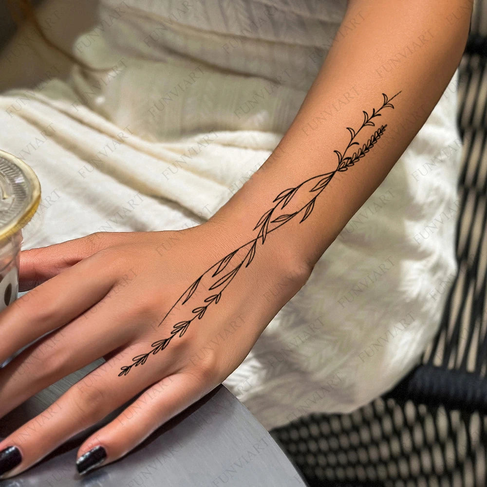 Tatouages Long Format Femme - Lotus, Papillon & Fleurs pour Dos et Corps