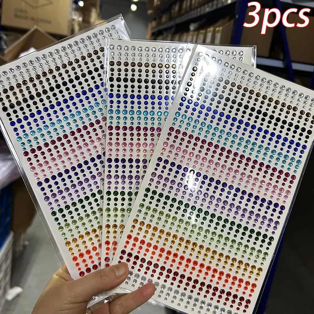 Strass Visage Multicolores Pailletés – Set 900 Pièces Adhésifs Festival & Maquillage